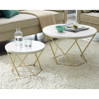 Mesa de Centro Londres Ventitas Home Blanco y Dorado