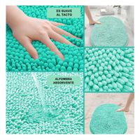 Base Ovalada de Microfibra 40x60cm Turqueza para Bano y Espacios del Hogar