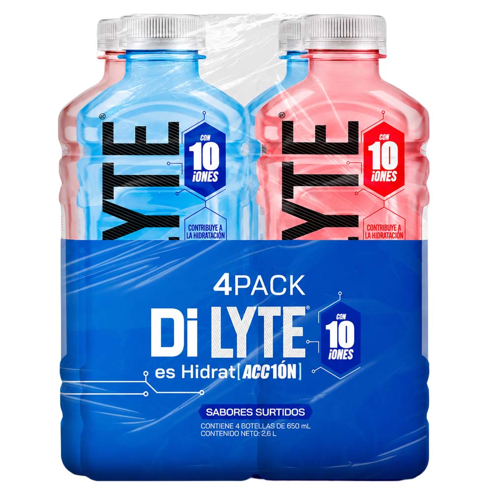 Bebida Rehidratante DILYTE Surtido Botella 650ml Paquete 4un