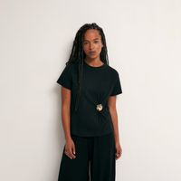 Polo Mujer Sfera Manga Corta Bolitas Bord Mx Col Negro