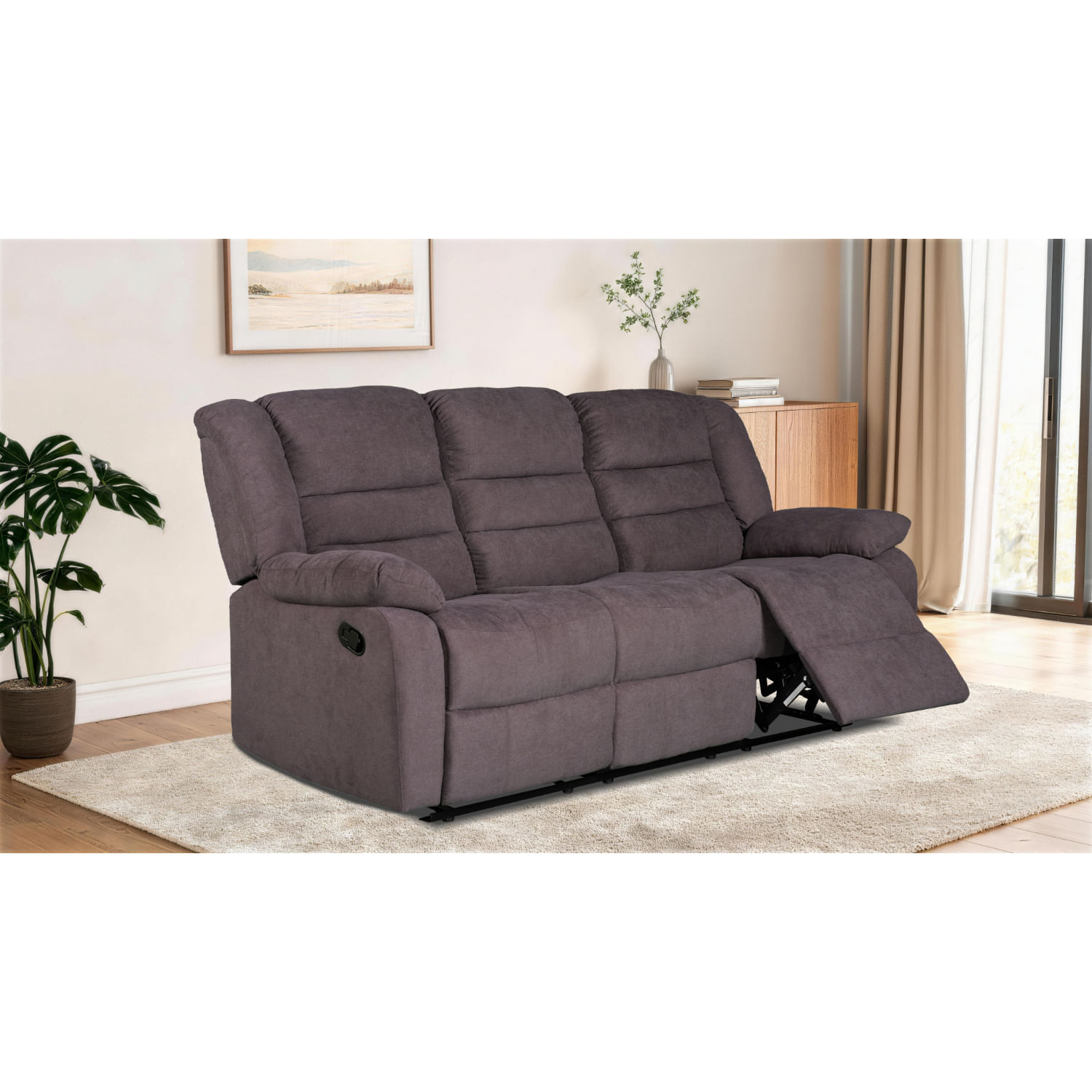 Sillón Reclinable 3 Cuerpos Gianluca Chocolate Manual