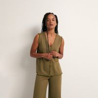 Polo Mujer Sfera Basico Liso Kaki