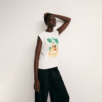 Polo Mujer Sfera Grafico Blanco