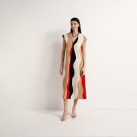 Vestido Mujer Sfera Topo Volante Multicolor