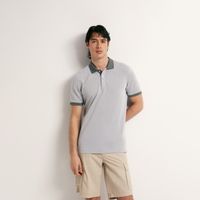 Polo Hombre Sfera Pique Bicolor Verde