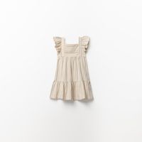 Vestido Niña Sfera Rustico Rayas Crudo