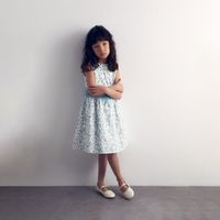 Vestido Niña Sfera Eventos Aop Flores Crudo