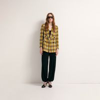 Casaca Mujer Sfera Cuadros Amarillo