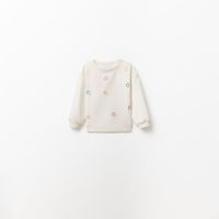 Polera Niña Sfera Espejos Bordados Crudo