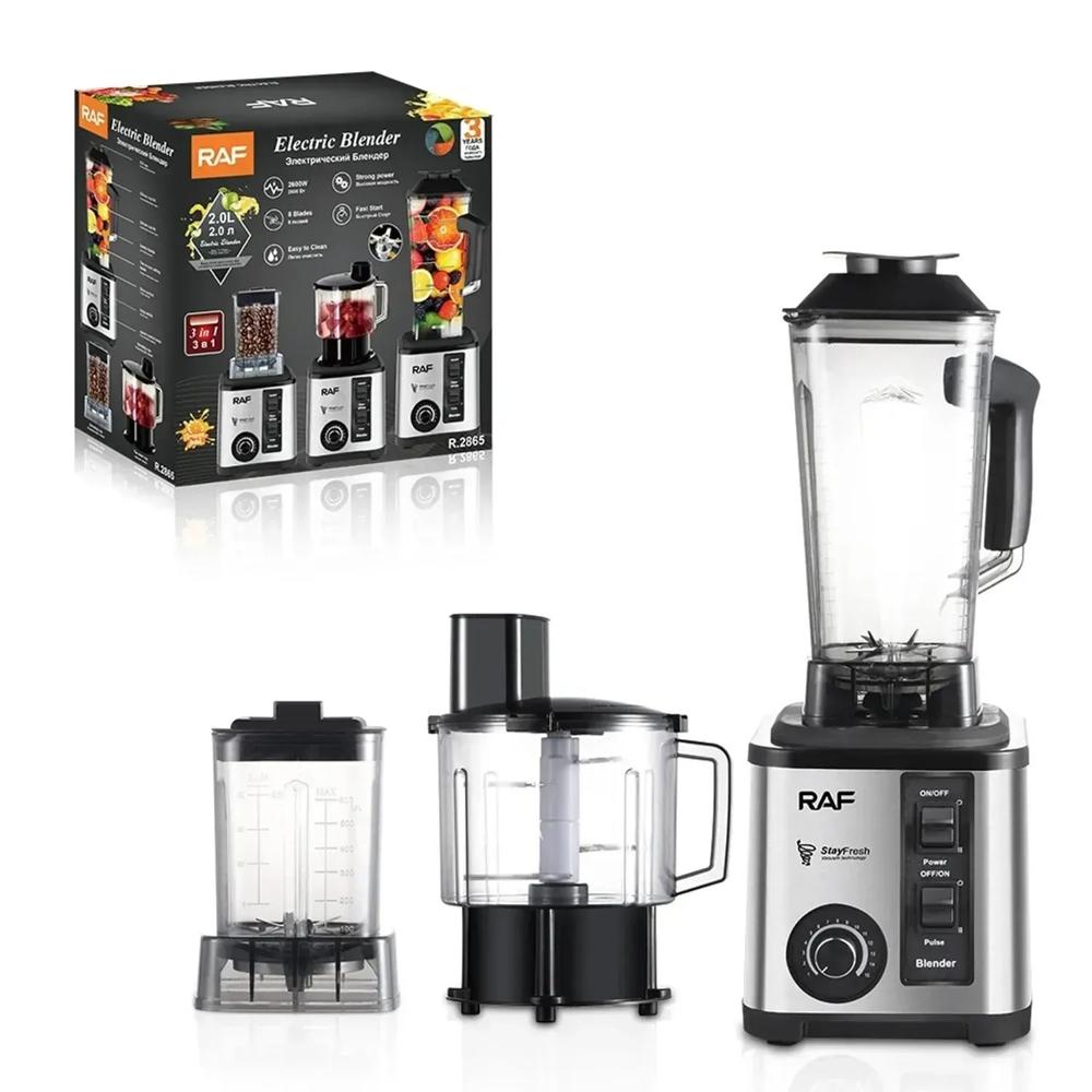 LICUADORA RAF 3 EN 1 TRITURA HIELO 2600 WATTS Y 15 VELOCIDADES.