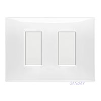 INTERRUPTOR DOBLE 1 SIMPLE Y 1 CONMUTADOR NEVE UP PLACA BLANCA Y DADOS BLANCOS VIMAR