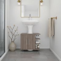 Mueble Para Lavamanos Bath Avellana Y Blanco