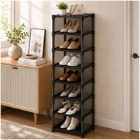 Organizador de Zapatos Zapatera 8 niveles Para 7 Pares 122x27x26cm Negro