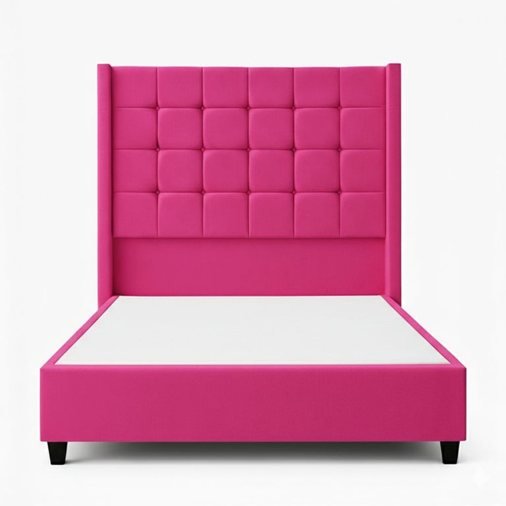Cama Tapizada Confort Cubo Fucsia 2 Plazas Fucsia