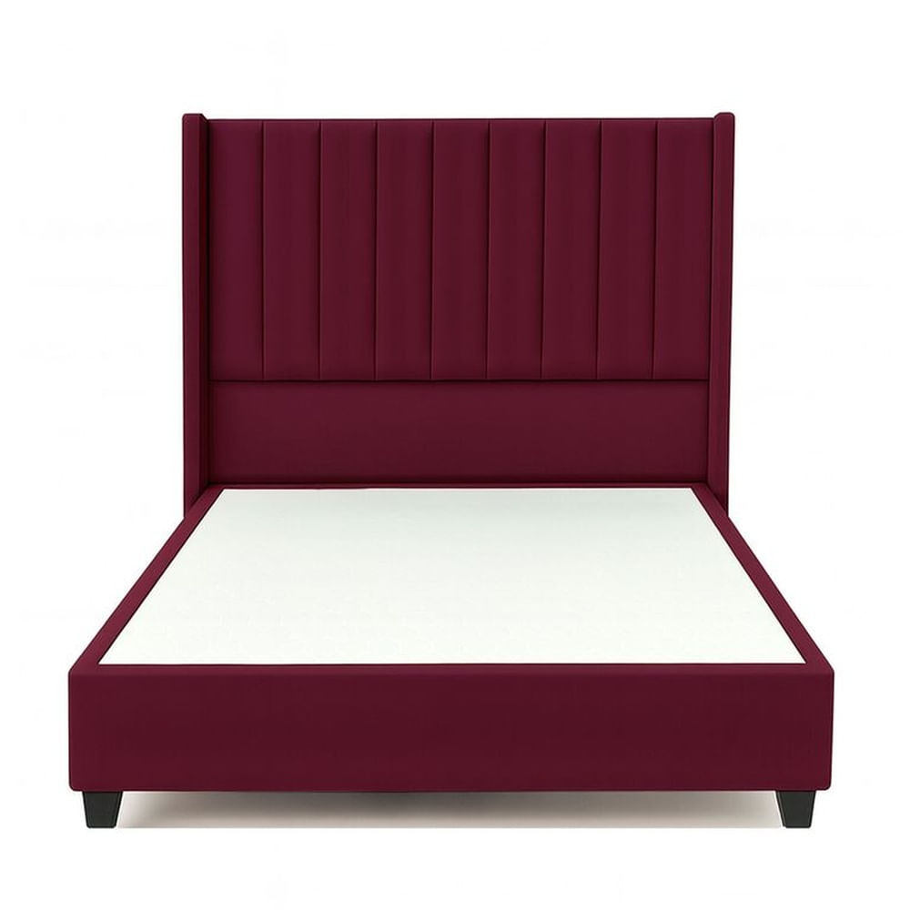 Cama Tapizada Confort Lineal Guinda 2 Plazas Guinda