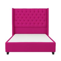 Cama Tapizada Confort Capitoné Fucsia 2 Plazas