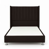 Cama Tapizada Confort Lineal Cromo Chocolate 2 Plz
