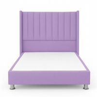 Cama Tapizada Confort Lineal Cromo Lila 2 Plz