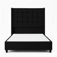 Cama Tapizada Confort Cubo Negro 2 Plazas