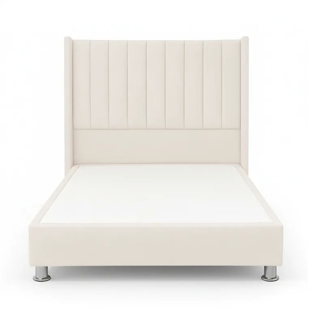 Cama Tapizada Confort Lineal Cromo Ivory 2 Plz Ivory