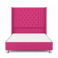 Cama Tapizada Confort Aurora Capitoné Cromo Fucsia 2 Plz
