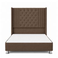 Cama Tapizada Confort Aurora Capitoné Cromo Marrón 2 Plz