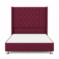 Cama Tapizada Confort Aurora Capitoné Cromo Guinda 2 Plz