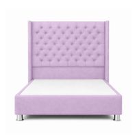 Cama Tapizada Confort Capitoné Cromo Lila 2 Plz