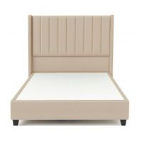Cama Tapizada Confort Lineal Beige 2 Plazas
