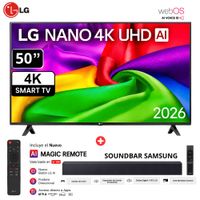 Televisor LG 50 NANO 4K UHD AI Smart TV 50NU800BPSB  2026 - SOUNDBAR SAMSUNG