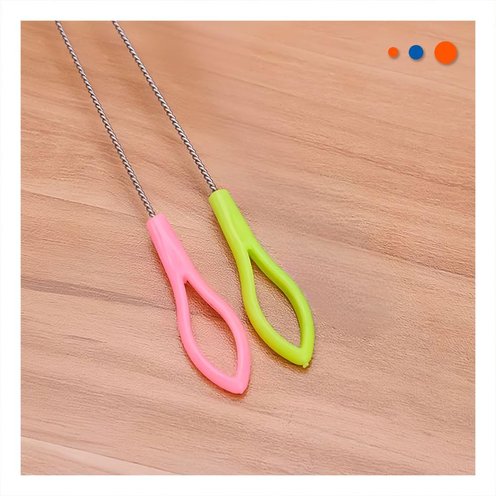 Cepillo que Facilita Limpieza Profunda de Cañitas 2pzs 19.5cm Verde y Rosado
