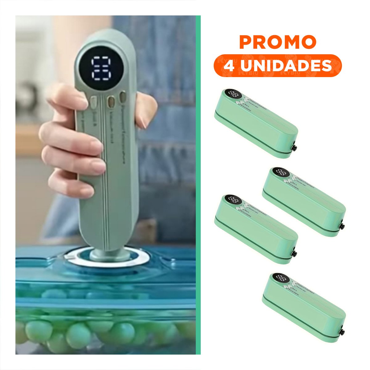 Pack4 Dispositivo Seguro de al Vacio Verde para Uso en Casa