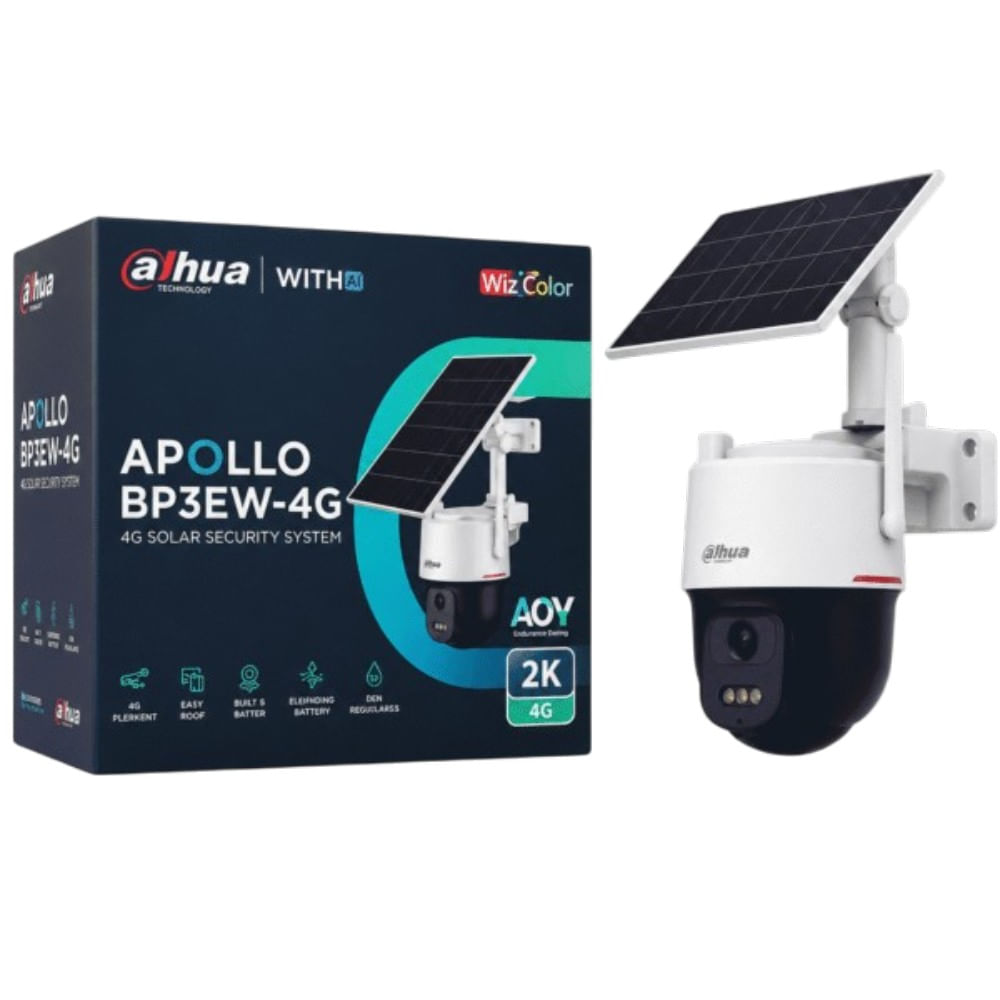 Cámara Solar 4G Dahua Apollo BP3EW-4G 2K Batería 10000mAh IA IP66 Similar EB8 EZVIZ