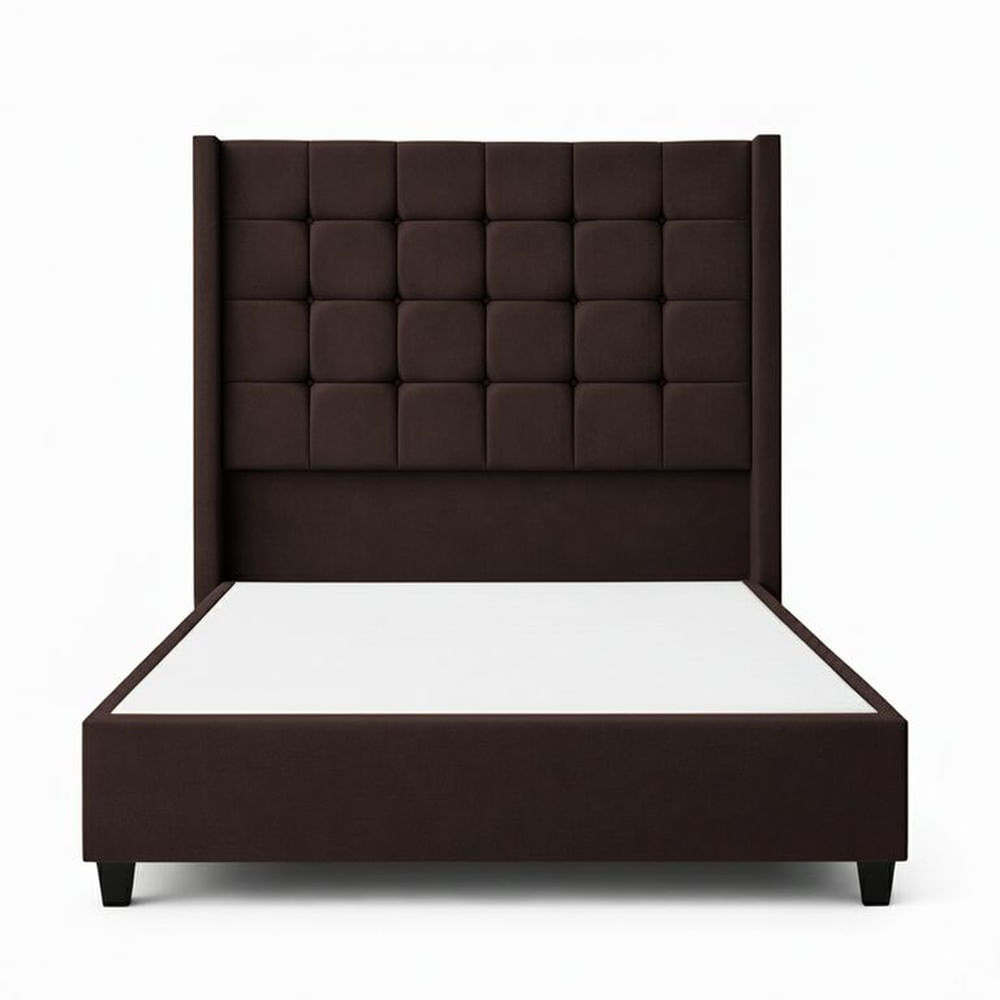 Cama Tapizada Confort Cubo Chocolate 1.5 Plz Chocolate