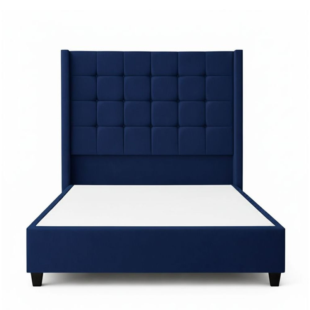 Cama Tapizada Confort Cubo Azul 1.5 Plz Azul