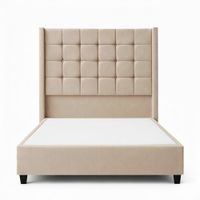 Cama Tapizada Confort Cubo Beige 1.5 Plz
