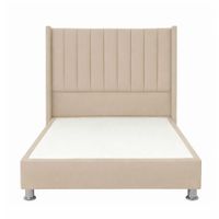 Cama Tapizada Confort Lineal Cromo Beige 1.5 Plz