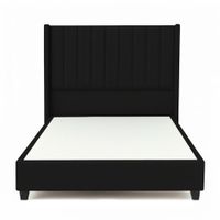 Cama Tapizada Confort Lineal Negro 1.5 Plz