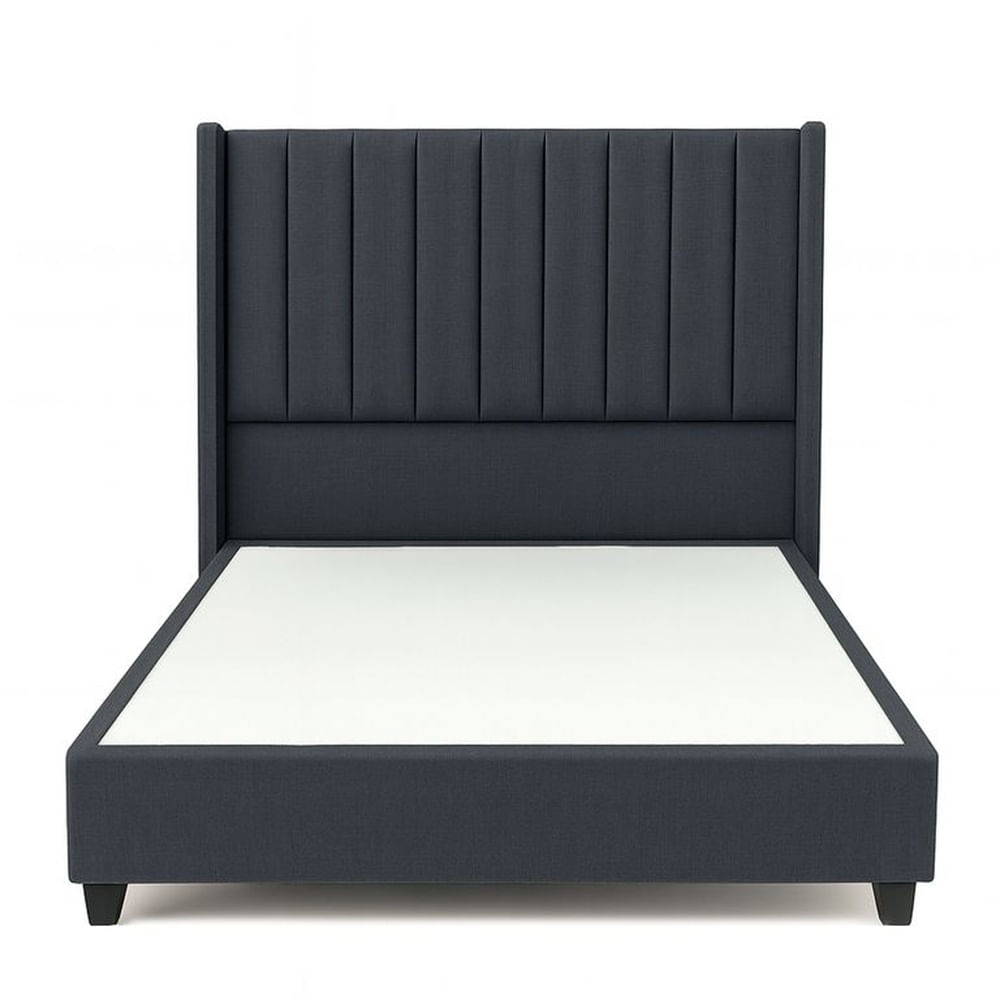 Cama Tapizada Confort Lineal Gris Oscuro 1.5 Plz Gris Oscuro