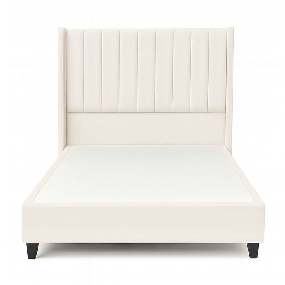 Cama Tapizada Confort Lineal Ivory 1.5 Plz Ivory