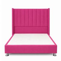 Cama Tapizada Confort Lineal Cromo Fucsia 1.5 Plz
