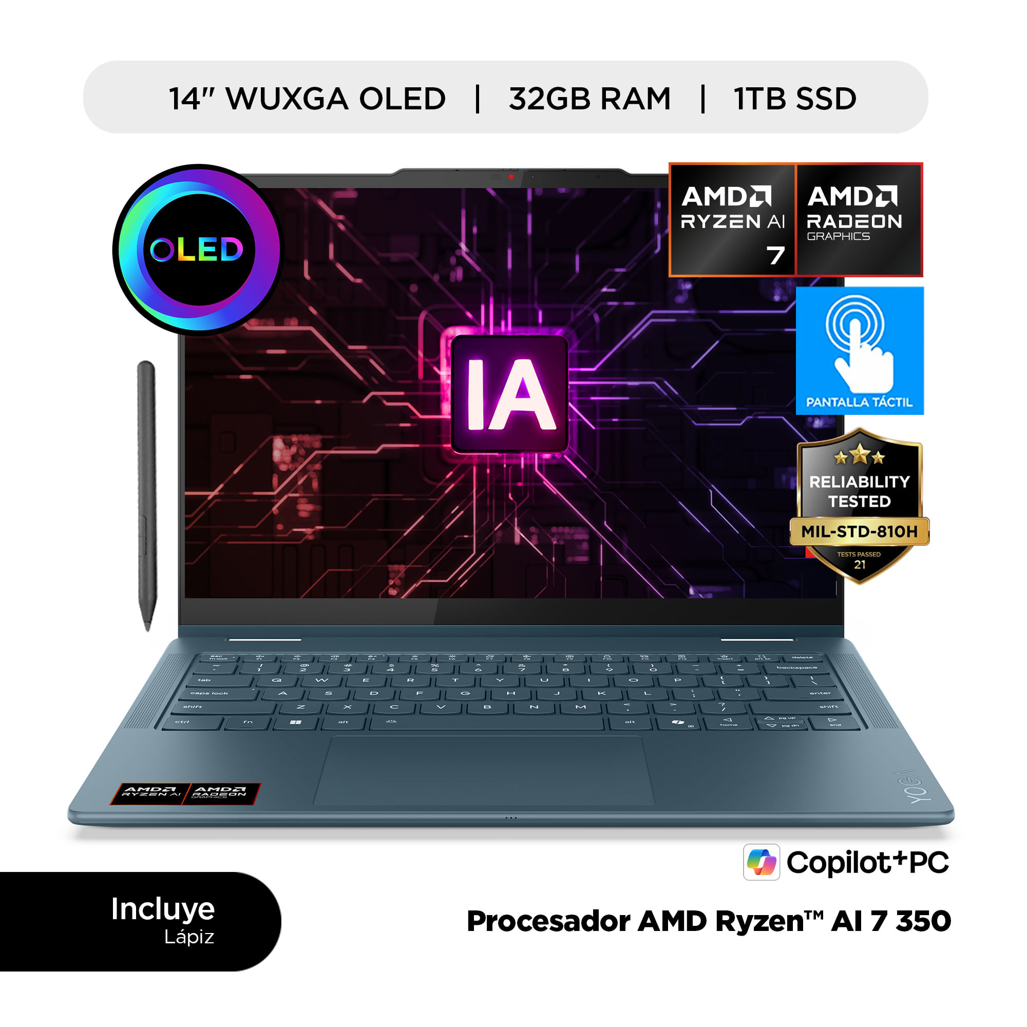 Laptop LENOVO Yoga 7 2en1 14AKP10 14"" AMD Ryzen AI 7 32GB 1TB W11