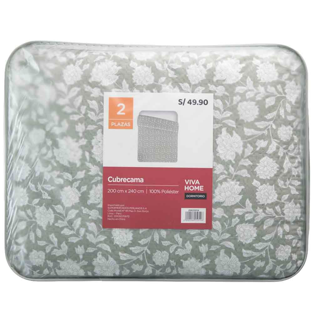 Cubrecama VIVA HOME Seersucker Verde 2 Plazas