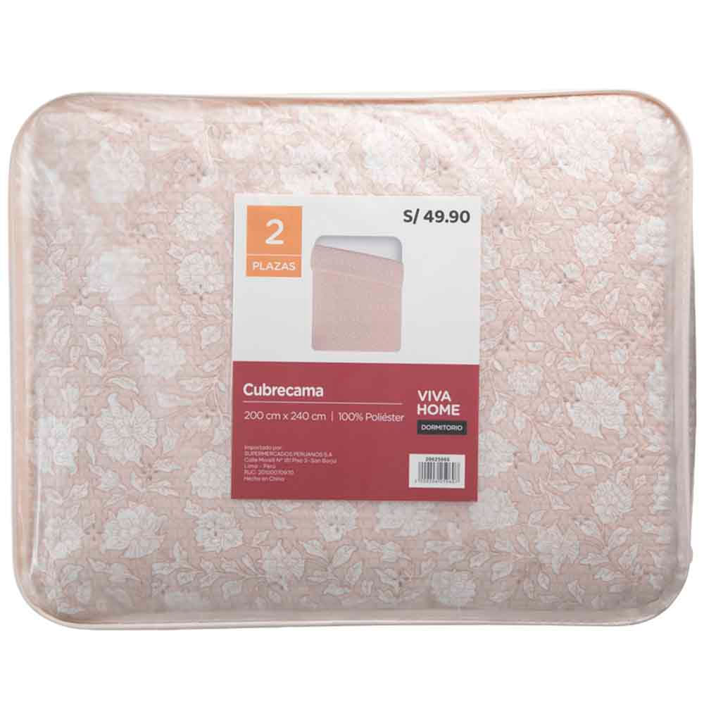 Cubrecama VIVA HOME Seersucker Beige 2 Plazas