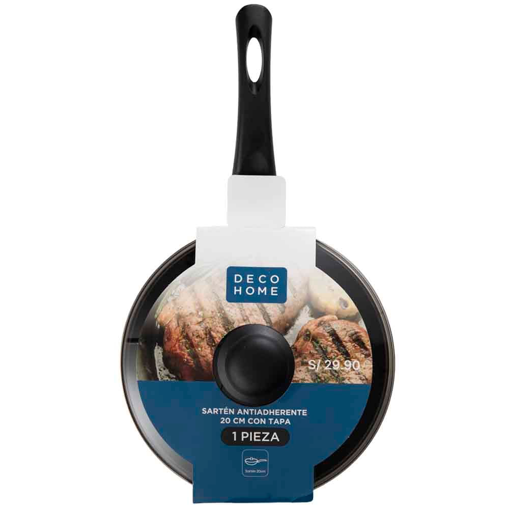 Sartén DECO HOME Antiadherente 20cm Tapa