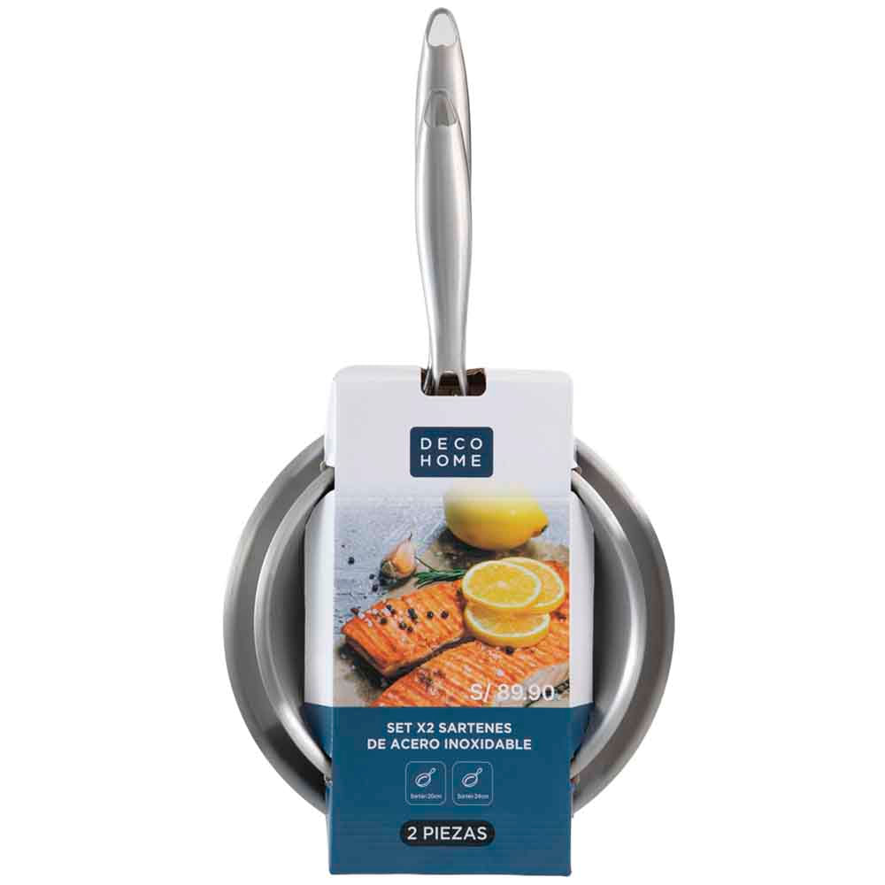 Set Sartenes DECO HOME Acero Inoxidable 2un