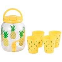 Set DECO HOME Dispensador Plástico 2.5L + 4 Vasos