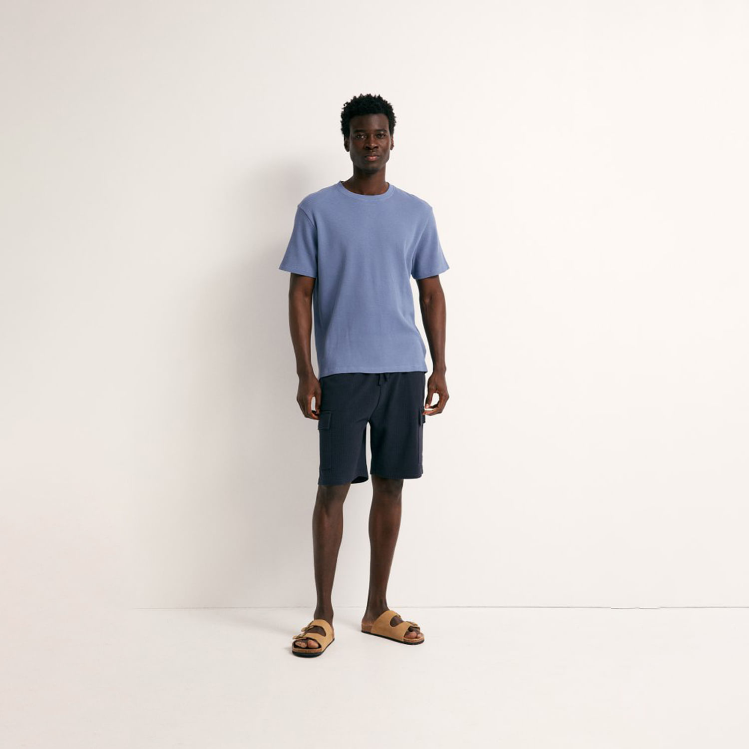 Polo Hombre Sfera Estructura Lavada Azul S
