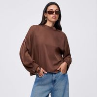Blusa Mujer Cuello Malabar Manga Larga