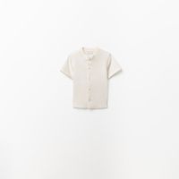 Camisa Bebe Niño Sfera Manga Corta Fantasia Vestir Blanco